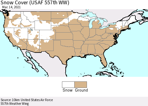 United States Snow Cover (USAF 557th WW) Thematic Map For 3/8/2021 - 3/14/2021