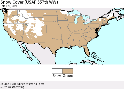 United States Snow Cover (USAF 557th WW) Thematic Map For 3/22/2021 - 3/28/2021