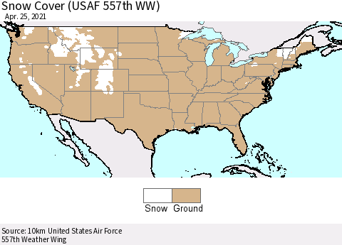 United States Snow Cover (USAF 557th WW) Thematic Map For 4/19/2021 - 4/25/2021