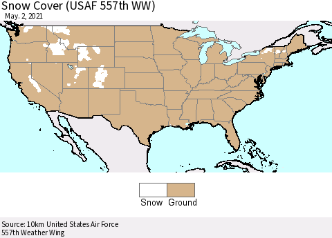 United States Snow Cover (USAF 557th WW) Thematic Map For 4/26/2021 - 5/2/2021