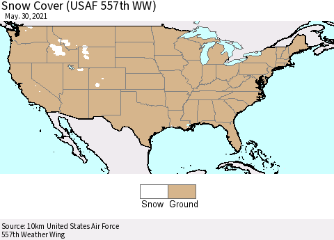 United States Snow Cover (USAF 557th WW) Thematic Map For 5/24/2021 - 5/30/2021