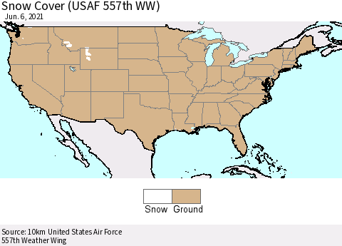 United States Snow Cover (USAF 557th WW) Thematic Map For 5/31/2021 - 6/6/2021