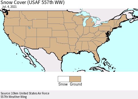 United States Snow Cover (USAF 557th WW) Thematic Map For 6/28/2021 - 7/4/2021