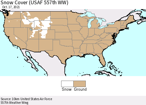 United States Snow Cover (USAF 557th WW) Thematic Map For 10/11/2021 - 10/17/2021