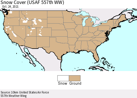 United States Snow Cover (USAF 557th WW) Thematic Map For 10/18/2021 - 10/24/2021