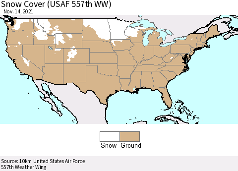 United States Snow Cover (USAF 557th WW) Thematic Map For 11/8/2021 - 11/14/2021