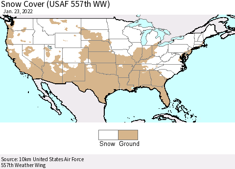 United States Snow Cover (USAF 557th WW) Thematic Map For 1/17/2022 - 1/23/2022