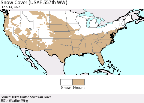United States Snow Cover (USAF 557th WW) Thematic Map For 2/7/2022 - 2/13/2022