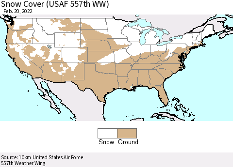 United States Snow Cover (USAF 557th WW) Thematic Map For 2/14/2022 - 2/20/2022