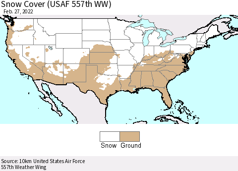 United States Snow Cover (USAF 557th WW) Thematic Map For 2/21/2022 - 2/27/2022