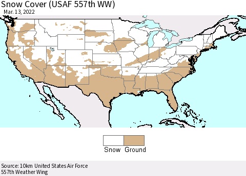 United States Snow Cover (USAF 557th WW) Thematic Map For 3/7/2022 - 3/13/2022