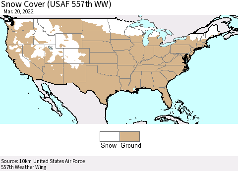 United States Snow Cover (USAF 557th WW) Thematic Map For 3/14/2022 - 3/20/2022