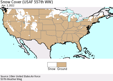 United States Snow Cover (USAF 557th WW) Thematic Map For 3/28/2022 - 4/3/2022