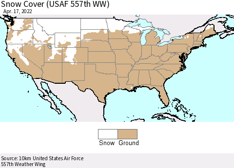 United States Snow Cover (USAF 557th WW) Thematic Map For 4/11/2022 - 4/17/2022