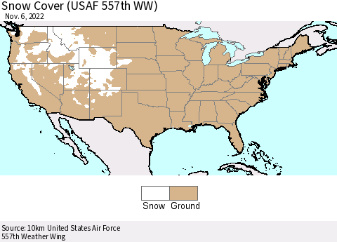 United States Snow Cover (USAF 557th WW) Thematic Map For 10/31/2022 - 11/6/2022