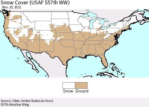 United States Snow Cover (USAF 557th WW) Thematic Map For 11/14/2022 - 11/20/2022
