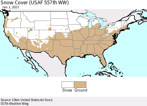 United States Snow Cover (USAF 557th WW) Thematic Map For 12/26/2022 - 1/1/2023
