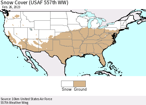 United States Snow Cover (USAF 557th WW) Thematic Map For 2/20/2023 - 2/26/2023