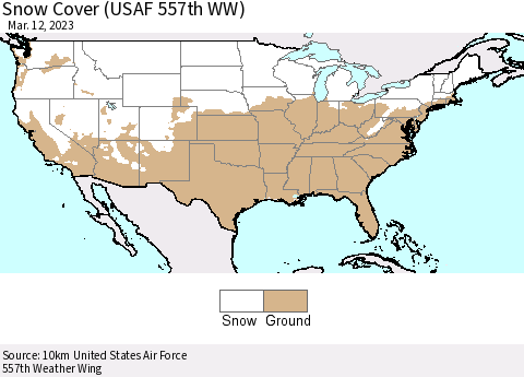United States Snow Cover (USAF 557th WW) Thematic Map For 3/6/2023 - 3/12/2023
