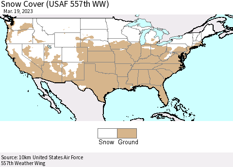 United States Snow Cover (USAF 557th WW) Thematic Map For 3/13/2023 - 3/19/2023