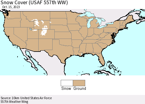 United States Snow Cover (USAF 557th WW) Thematic Map For 10/9/2023 - 10/15/2023