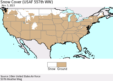 United States Snow Cover (USAF 557th WW) Thematic Map For 10/30/2023 - 11/5/2023