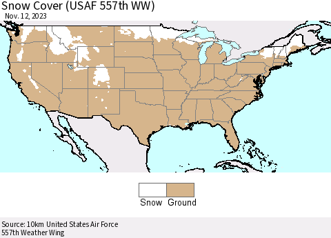 United States Snow Cover (USAF 557th WW) Thematic Map For 11/6/2023 - 11/12/2023
