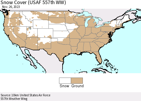 United States Snow Cover (USAF 557th WW) Thematic Map For 11/20/2023 - 11/26/2023