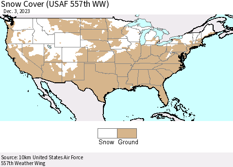 United States Snow Cover (USAF 557th WW) Thematic Map For 11/27/2023 - 12/3/2023