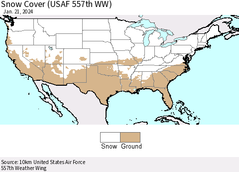 United States Snow Cover (USAF 557th WW) Thematic Map For 1/15/2024 - 1/21/2024