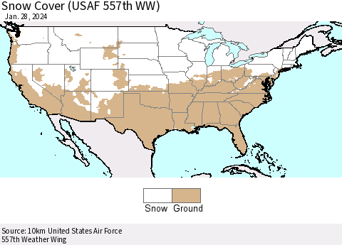 United States Snow Cover (USAF 557th WW) Thematic Map For 1/22/2024 - 1/28/2024