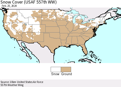 United States Snow Cover (USAF 557th WW) Thematic Map For 2/19/2024 - 2/25/2024