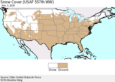 United States Snow Cover (USAF 557th WW) Thematic Map For 2/26/2024 - 3/3/2024
