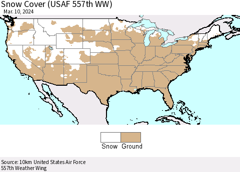 United States Snow Cover (USAF 557th WW) Thematic Map For 3/4/2024 - 3/10/2024