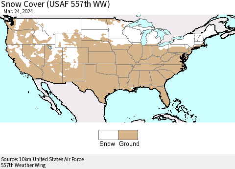 United States Snow Cover (USAF 557th WW) Thematic Map For 3/18/2024 - 3/24/2024