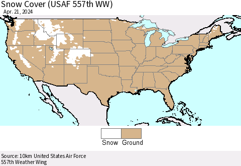 United States Snow Cover (USAF 557th WW) Thematic Map For 4/15/2024 - 4/21/2024