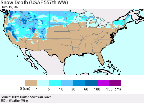 United States Snow Depth (USAF 557th WW) Thematic Map For 12/13/2021 - 12/19/2021