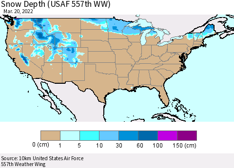 United States Snow Depth (USAF 557th WW) Thematic Map For 3/14/2022 - 3/20/2022