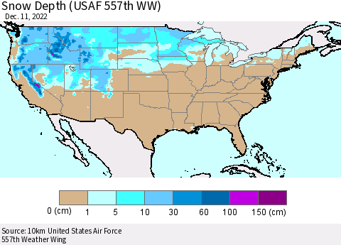 United States Snow Depth (USAF 557th WW) Thematic Map For 12/5/2022 - 12/11/2022