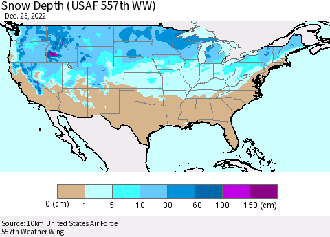 United States Snow Depth (USAF 557th WW) Thematic Map For 12/19/2022 - 12/25/2022