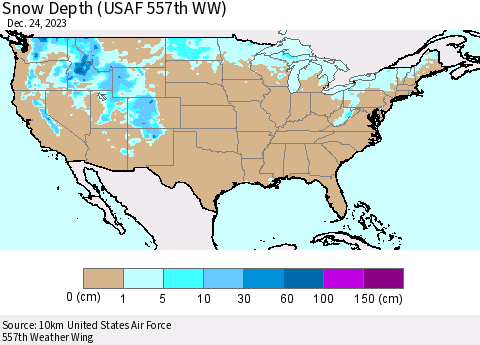 United States Snow Depth (USAF 557th WW) Thematic Map For 12/18/2023 - 12/24/2023