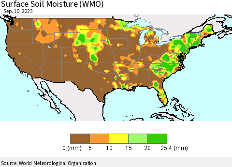 United States Surface Soil Moisture (WMO) Thematic Map For 9/4/2023 - 9/10/2023