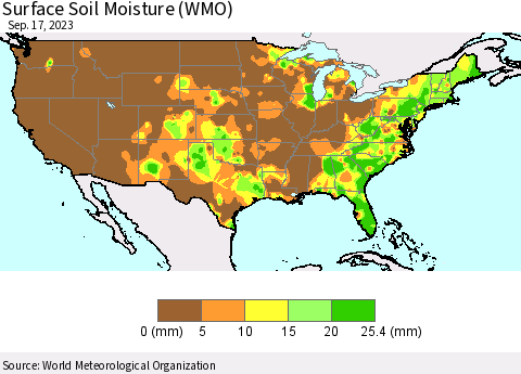 United States Surface Soil Moisture (WMO) Thematic Map For 9/11/2023 - 9/17/2023