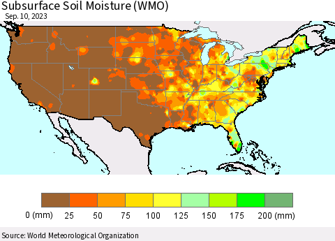 United States Subsurface Soil Moisture (WMO) Thematic Map For 9/4/2023 - 9/10/2023