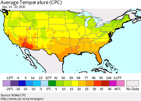 United States Average Temperature (CPC) Thematic Map For 9/14/2020 - 9/20/2020