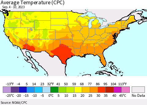 United States Average Temperature (CPC) Thematic Map For 9/4/2023 - 9/10/2023