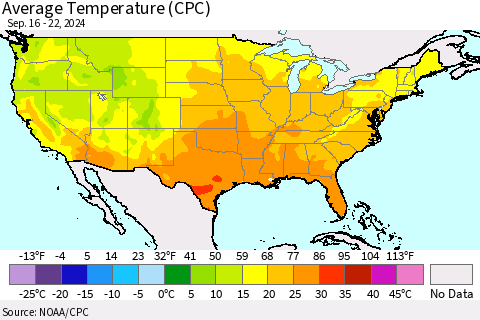 United States Average Temperature (CPC) Thematic Map For 9/16/2024 - 9/22/2024