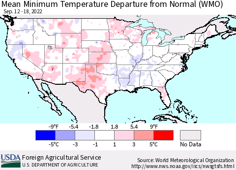 United States Minimum Temperature Departure From Normal (WMO) Thematic Map For 9/12/2022 - 9/18/2022