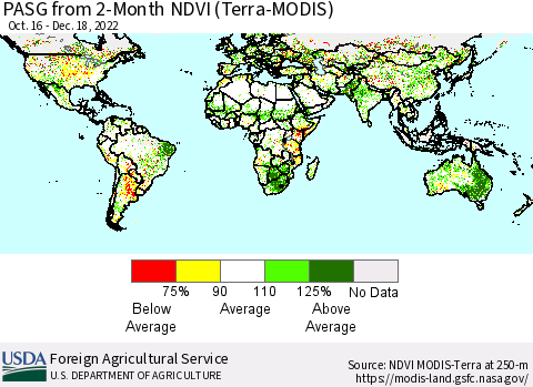 World PASG from 2-Month NDVI (Terra-MODIS) Thematic Map For 12/11/2022 - 12/20/2022