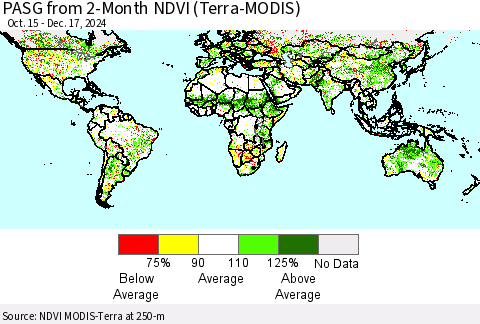 World PASG from 2-Month NDVI (Terra-MODIS) Thematic Map For 12/10/2024 - 12/17/2024